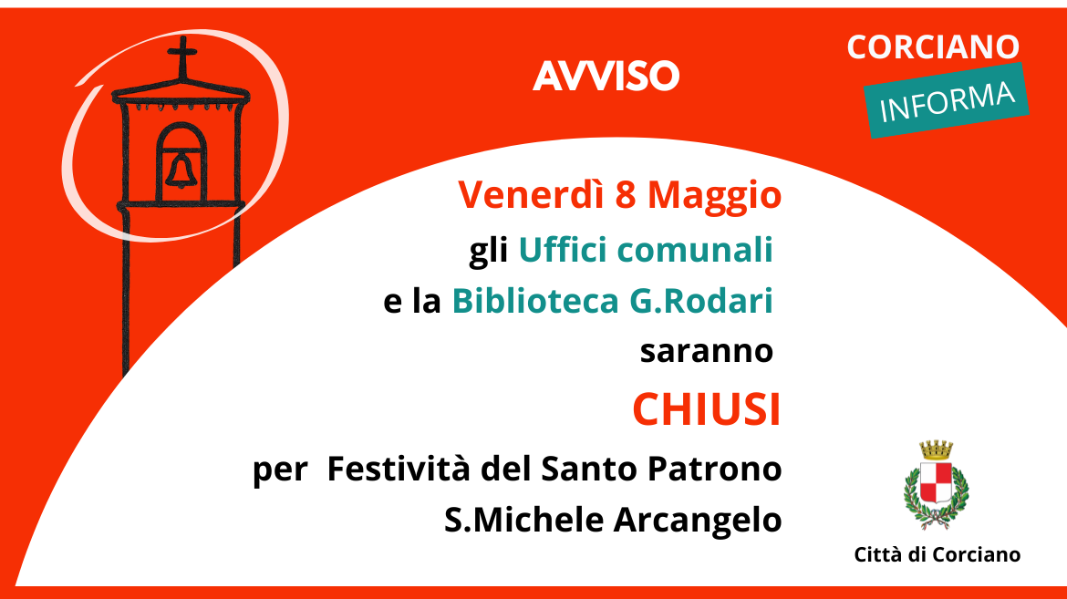 CHIUSURA UFFICI COMUNALI - venerd� 8 Maggio 2026