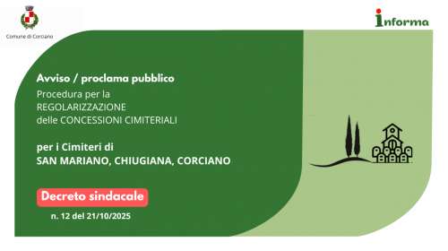img title Avviso/Proclama pubblico per i cimiteri comunali di San Mariano, Chiugiana e Corciano e procedura per la regolarizzazione delle Concessioni