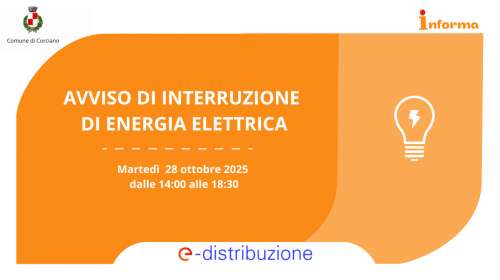 img title Avviso interruzione energia elettrica Martedì 28 Ottobre 2025