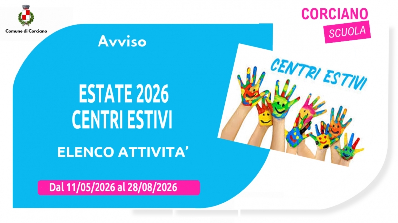 Centri estivi 2026 � comunicazione inizio attivit�