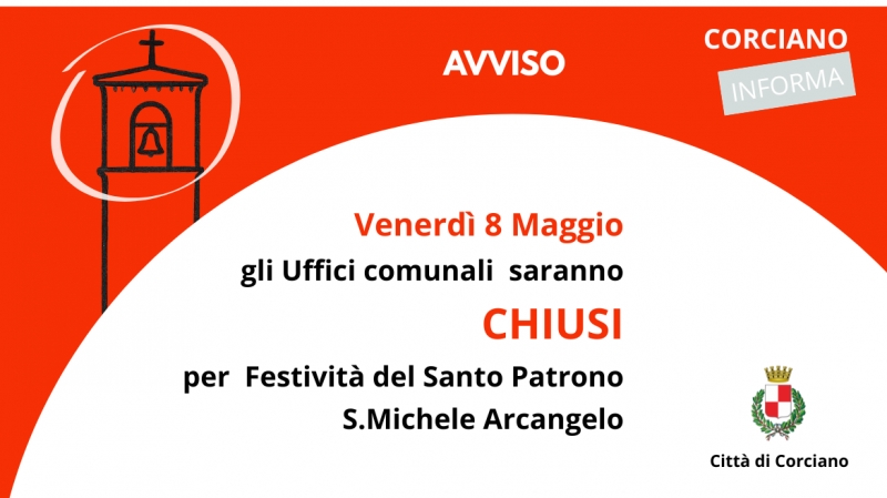 CHIUSURA UFFICI COMUNALI - venerd� 8 Maggio 2026