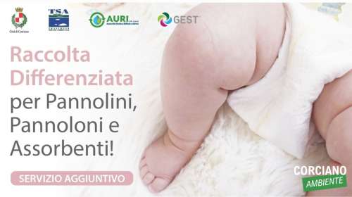 Nuovo servizio TSA di raccolta pannolini,  pannoloni e assorbenti