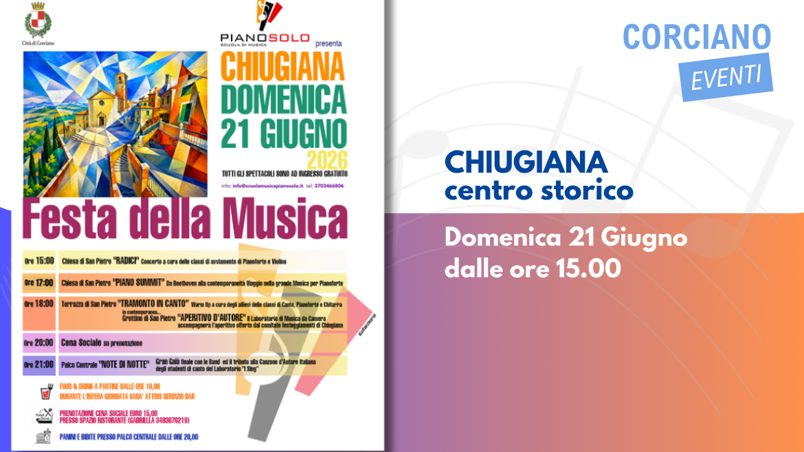 Festa della musica al borgo di Chiugiana: concerto di Piano Solo