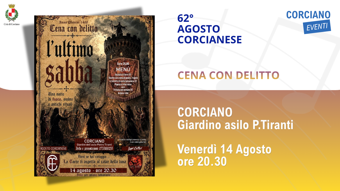 AGOSTO CORCIANESE  - CENA CON DELITTO