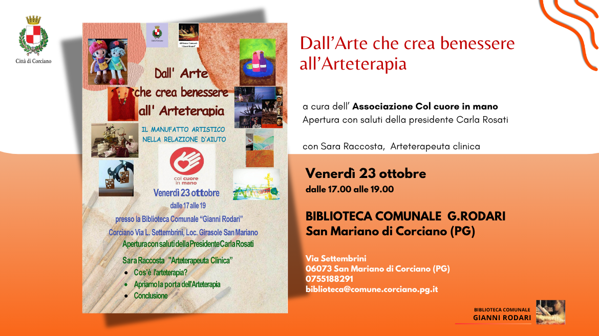 Dall�arte che crea benessere all�ARTETERAPIA, incontro dedicato all�Arteterapia a cura dell�Associazione Col cuore in mano